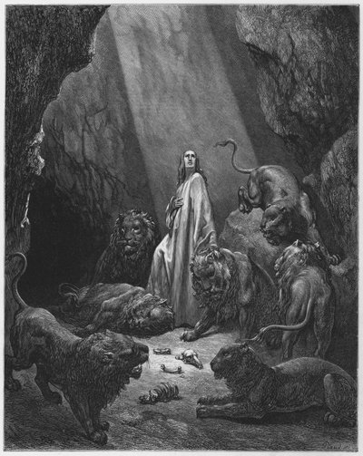 Daniel in de leeuwenkuil door Gustave Dore